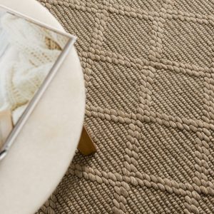 Handgefertigter Flachgewebe-Teppich aus Wollmischung – Rox in Beige