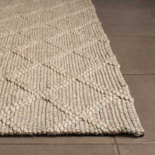 Handgefertigter Flachgewebe-Teppich aus Wollmischung – Rox in Beige - Image 6