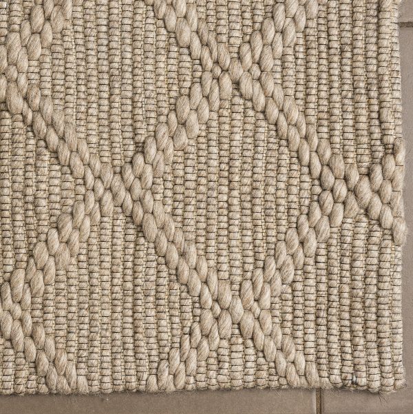 Handgefertigter Flachgewebe-Teppich aus Wollmischung – Rox in Beige - Image 5