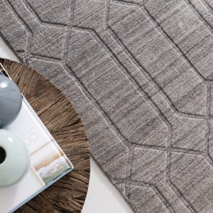 Handgeknüpfter Wollteppich – Oxford-Grau