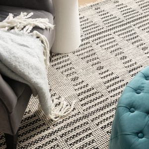 Handgewebter Jacquard Teppich - Signature FX3 in Schwarz und Weiß