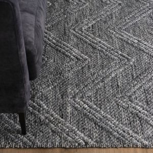Handgewebter Wollmischteppich Hills Grey