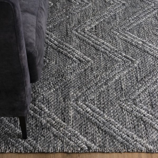 Handgewebter Wollmischteppich Hills Grey