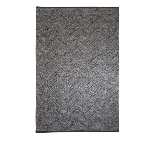 Handgewebter Wollmischteppich Hills Grey