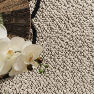 Handgewebter Wollteppich – Fischaugen-Elfenbein