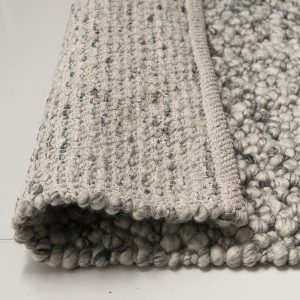 Handgewebter Wollteppich – Fischaugen-Vanille
